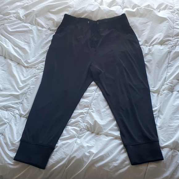 Gabrielle Union for New York & Co. Black drawstring Harem Pants w/ POCKETS sz L - Picture 3 of 8